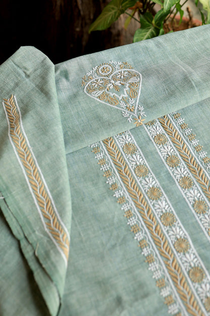 Sage Green Malkha Handspun Khadi Kurtas Unisex Fabric