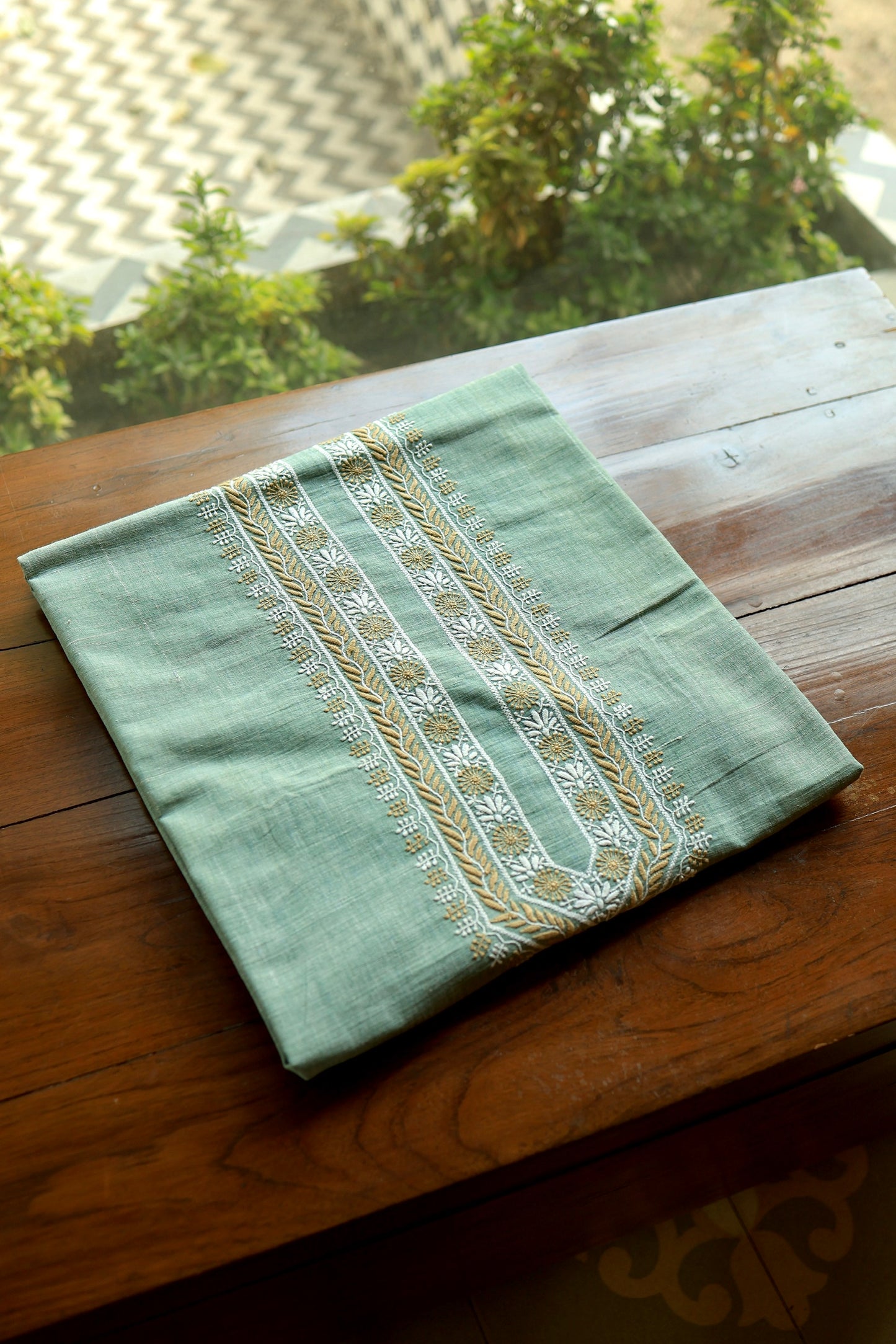 Sage Green Malkha Handspun Khadi Kurtas Unisex Fabric