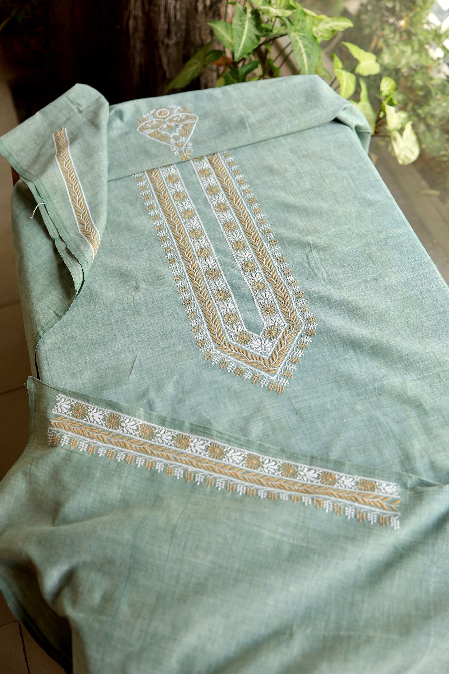 Sage Green Malkha Handspun Khadi Kurtas Unisex Fabric
