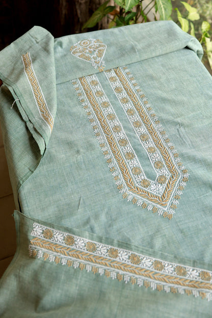 Sage Green Malkha Handspun Khadi Kurtas Unisex Fabric