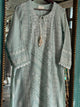 Sage Green Mulmul Pearl White Chikankari Ready to Wear Kurta Set