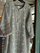 Sage Green Shade Mulmul Pearl White Chikankari Kurta Dupatta Set