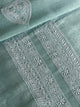 Sea Green Linen Chikankari Unstitched Men's Kurtas Fabric