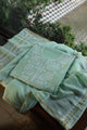 Sea Green Shade Mal Cotton Fine Chikankari Unstitched Fabric