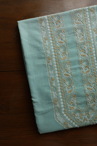 Sea Green Shade Unisex Chikankari Bengal Muslin Kurta