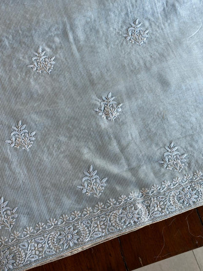 Silver Grey Shade Rasm Maheshwari Highlights Fabric