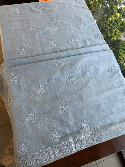 Silver Grey Shade Rasm Maheshwari Highlights Fabric