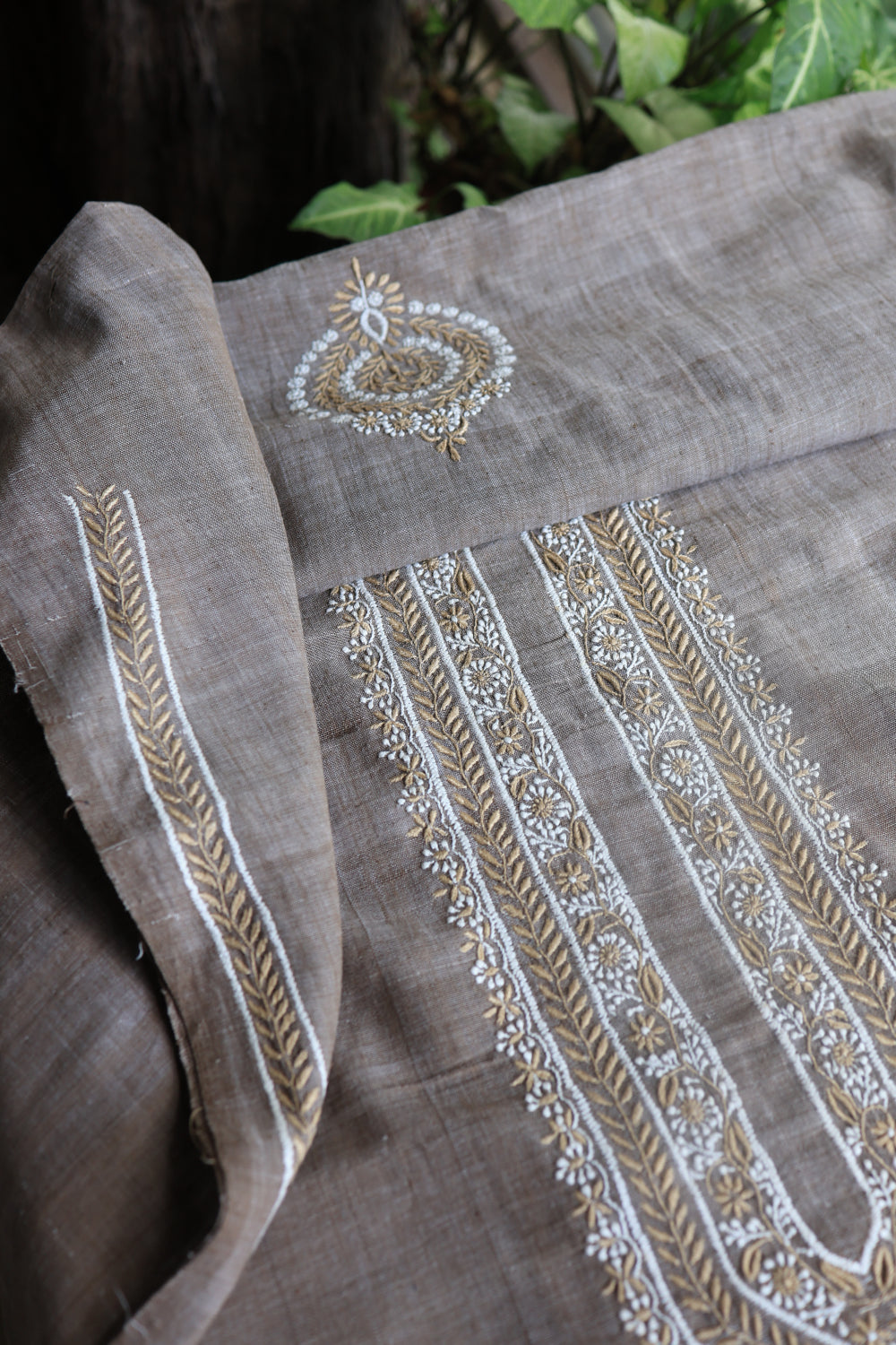 Smoky Grey Malkha Handspun Khadi Kurtas Unisex Fabric