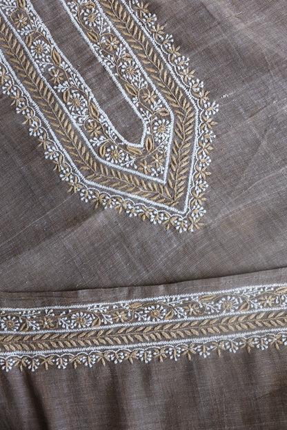 Smoky Grey Malkha Handspun Khadi Kurtas Unisex Fabric