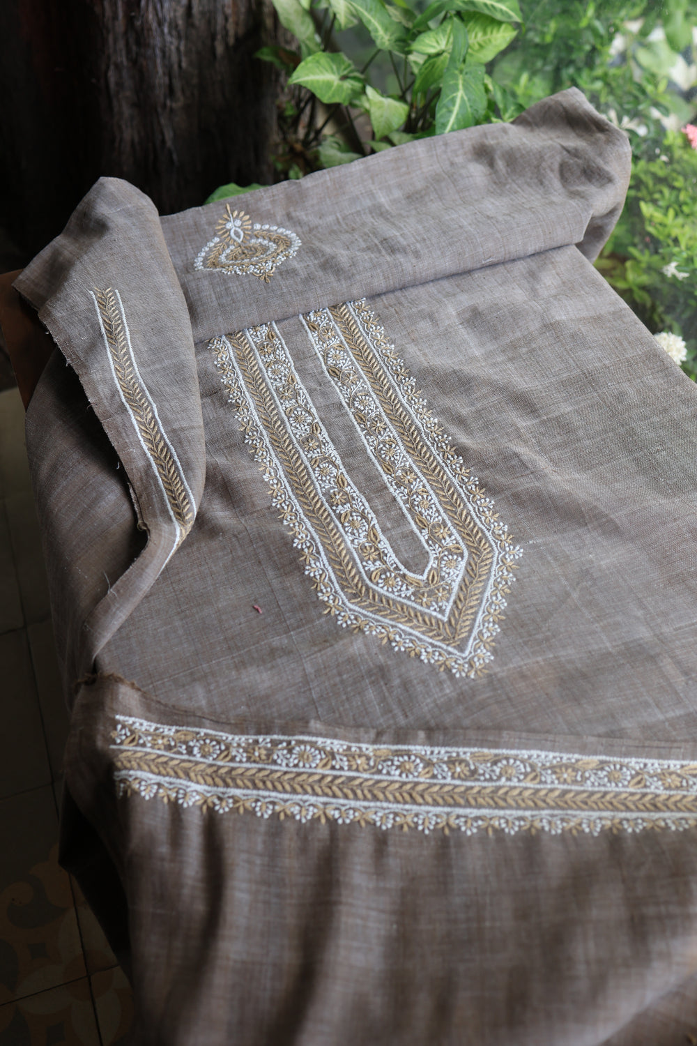 Smoky Grey Malkha Handspun Khadi Kurtas Unisex Fabric