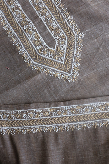 Smoky Grey Malkha Handspun Khadi Kurtas Unisex Fabric