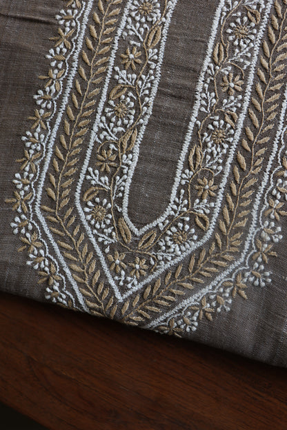 Smoky Grey Malkha Handspun Khadi Kurtas Unisex Fabric