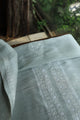 Storm Grey Linen Chikankari Unstitched Men's Kurtas Fabric