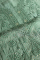 Summer Green Shade Mal Cotton Fine Chikankari With Kamdani Work Unstitched Fabric