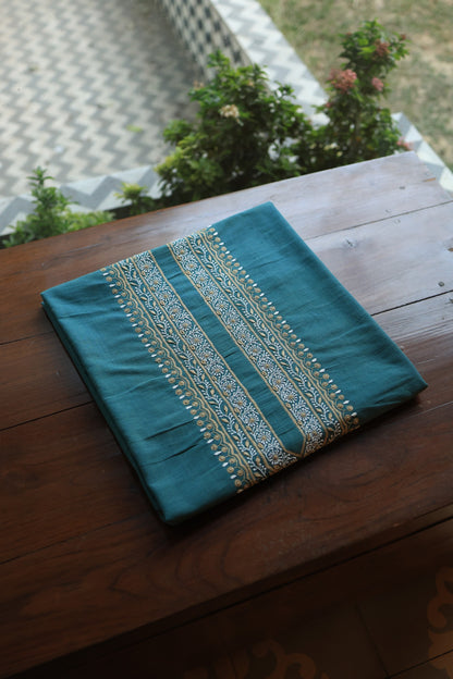 Teal Blue Shade Malkha Handspun Khadi Kurtas Unisex Fabric