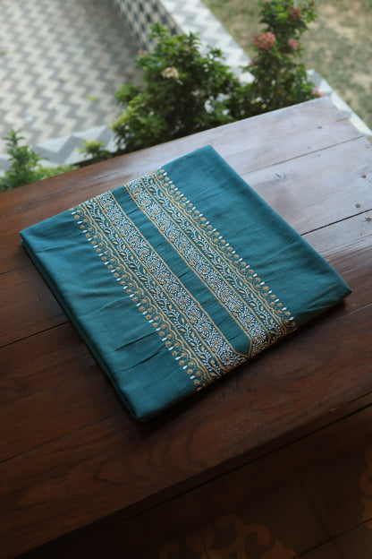 Teal Blue Shade Malkha Handspun Khadi Kurtas Unisex Fabric