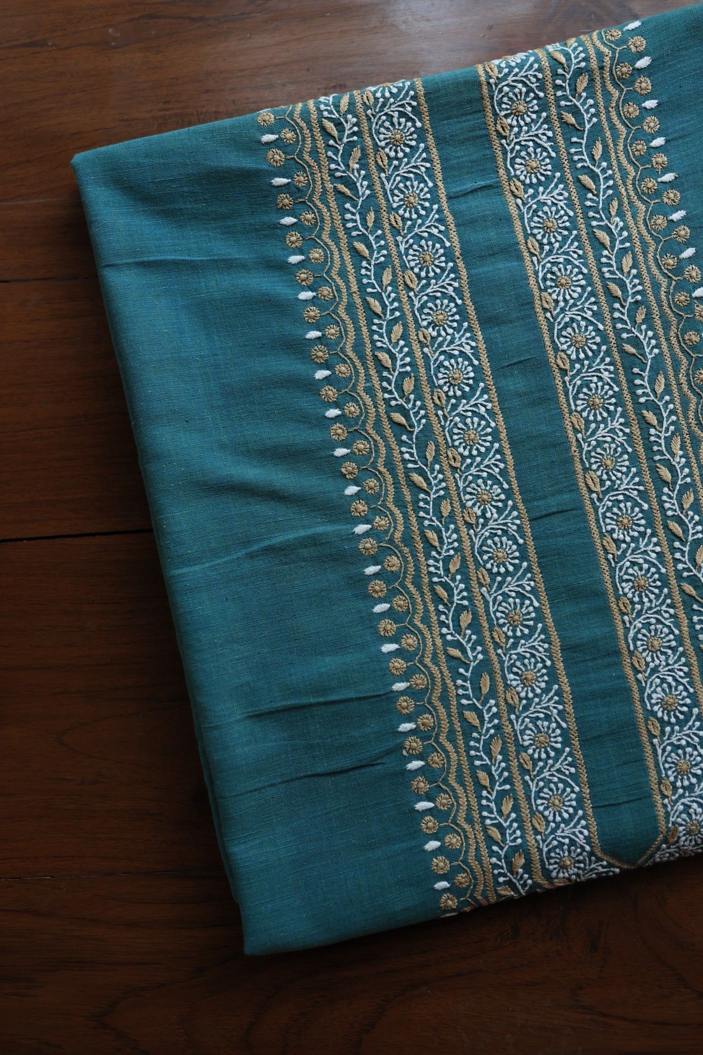 Teal Blue Shade Malkha Handspun Khadi Kurtas Unisex Fabric