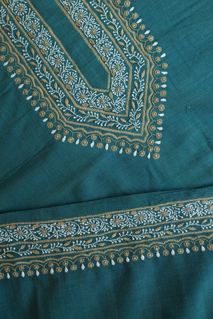 Teal Blue Shade Malkha Handspun Khadi Kurtas Unisex Fabric