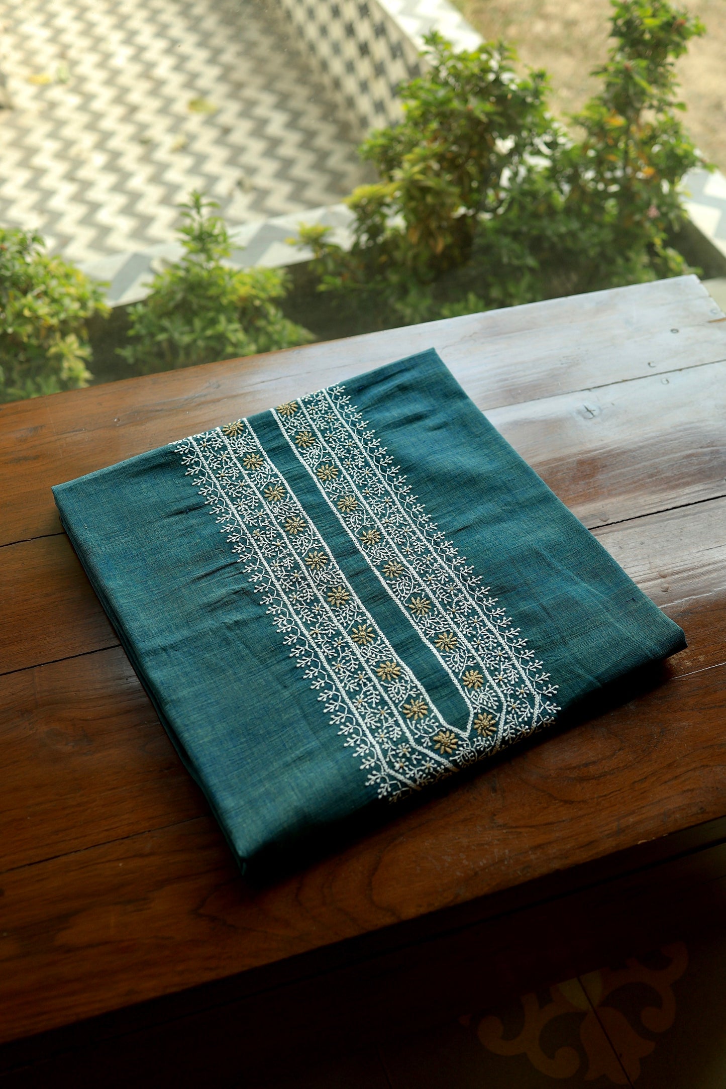 Teal Green Shade Malkha Handspun Khadi Kurtas Unisex Fabric