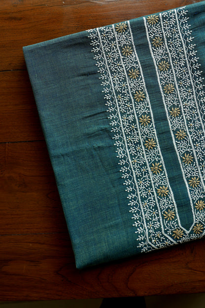 Teal Green Shade Malkha Handspun Khadi Kurtas Unisex Fabric