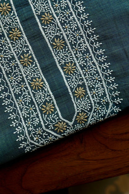 Teal Green Shade Malkha Handspun Khadi Kurtas Unisex Fabric