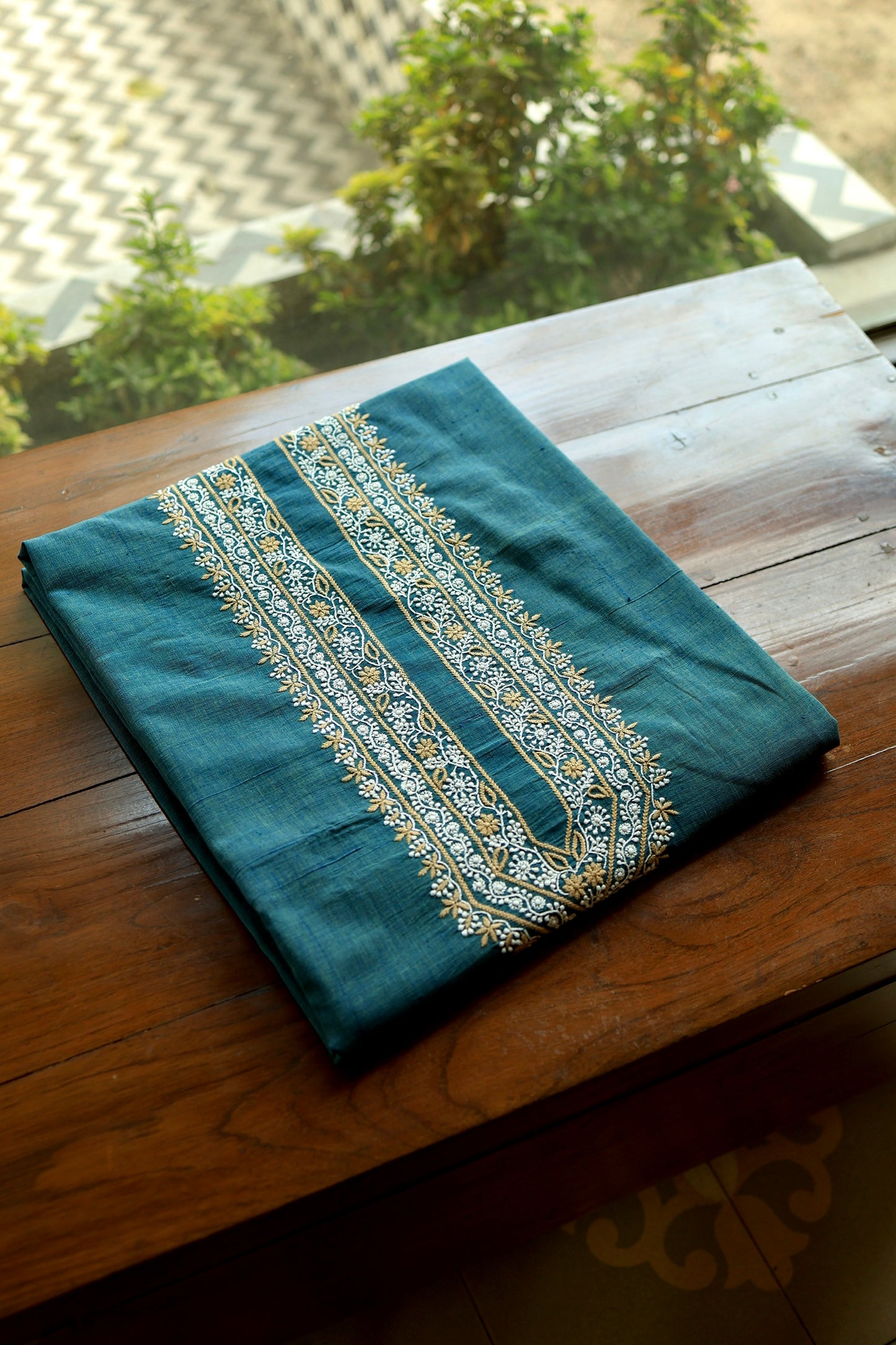 Teal Green Shade Malkha Handspun Khadi Kurtas Unisex Fabric