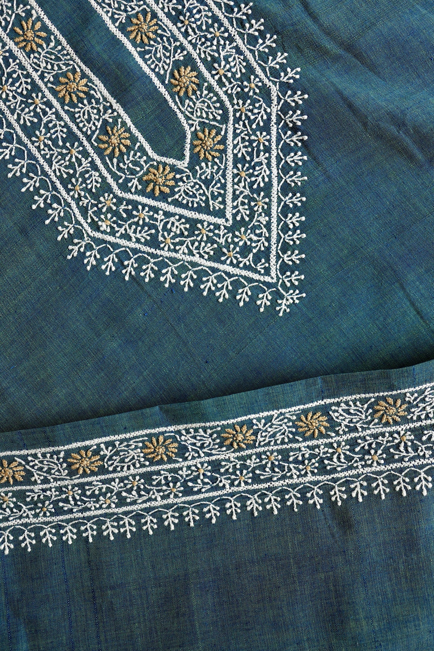Teal Green Shade Malkha Handspun Khadi Kurtas Unisex Fabric