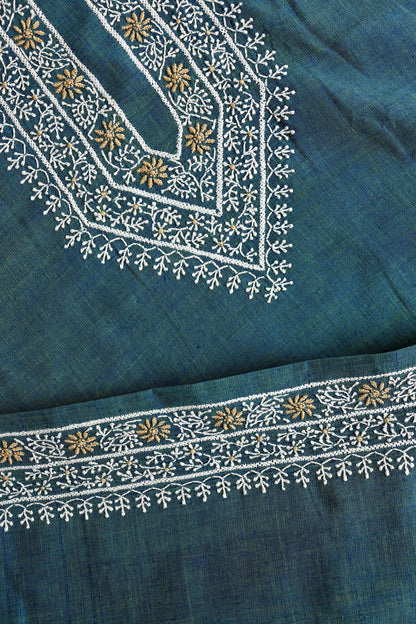 Teal Green Shade Malkha Handspun Khadi Kurtas Unisex Fabric