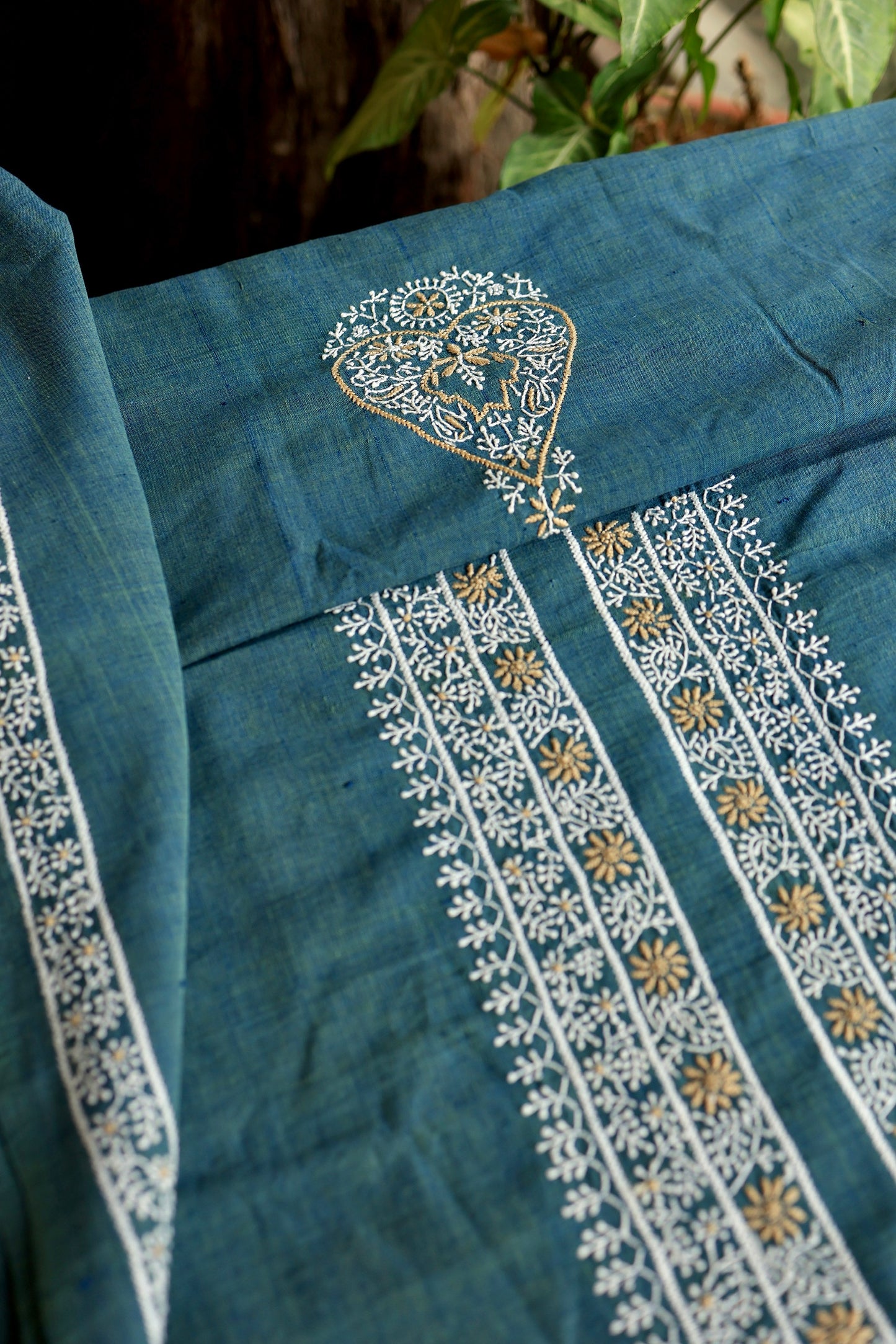 Teal Green Shade Malkha Handspun Khadi Kurtas Unisex Fabric