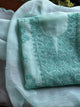 Teal Green Shade Noor Organza Silk Chikankari Unstitched Kurta Dupatta Set