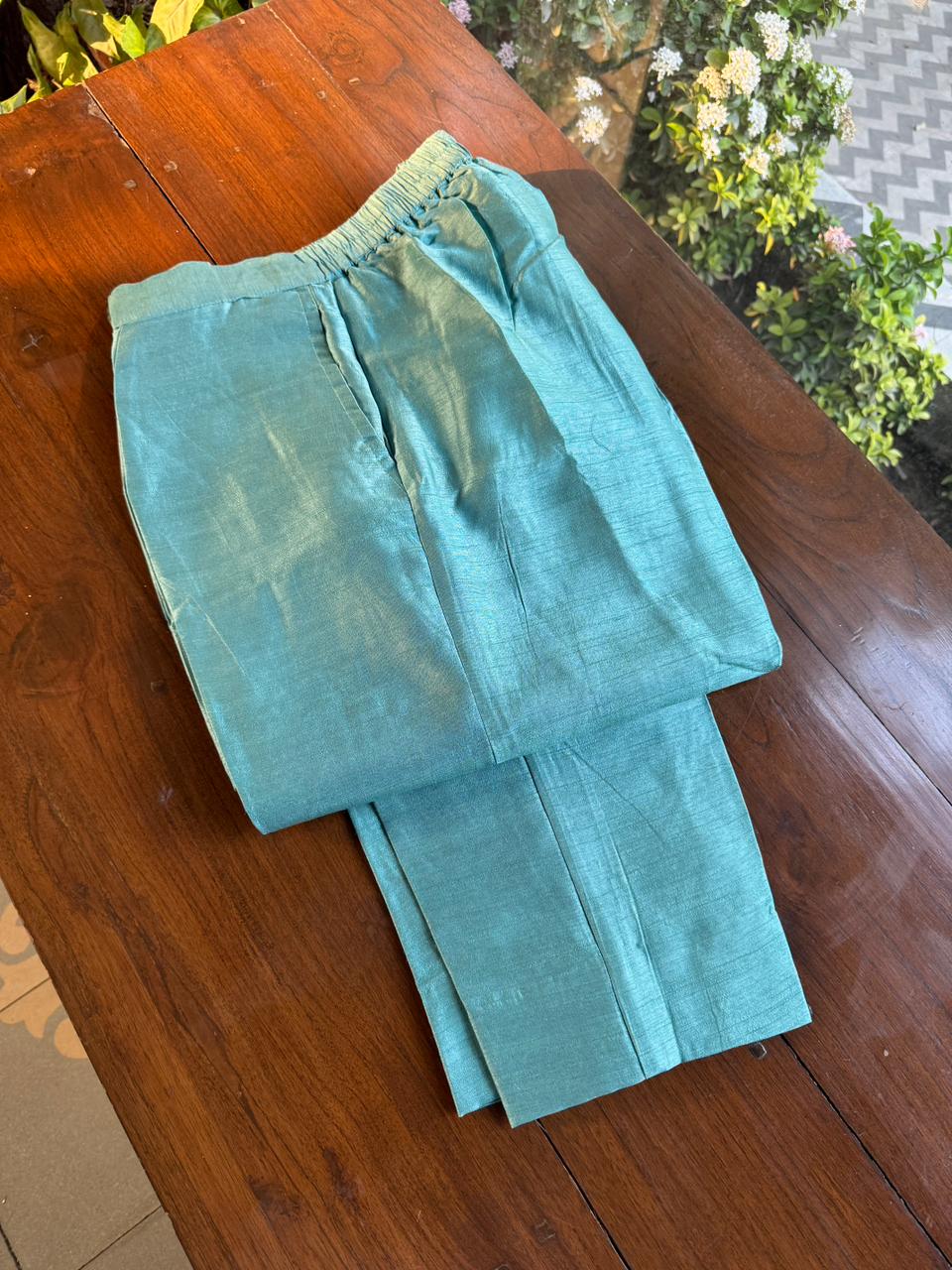 Teal Green Daraz Applique Chikankari Mukaish Kurta Dupatta Set