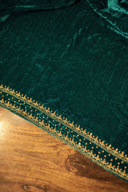 Teal Green Shade | Saman Velvet Ready To Wear Kurta Set