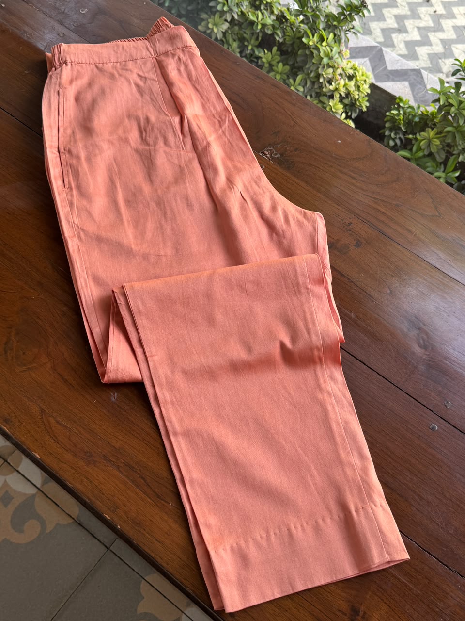 Terracotta Shade Malmal Straight Cut Chikankari Kamdani Kurta Set