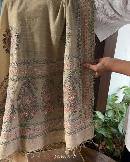 Tissue Silk Fine Chikankari Boota Dupatta