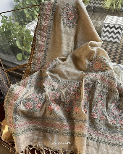 Tissue Silk Fine Chikankari Boota Dupatta