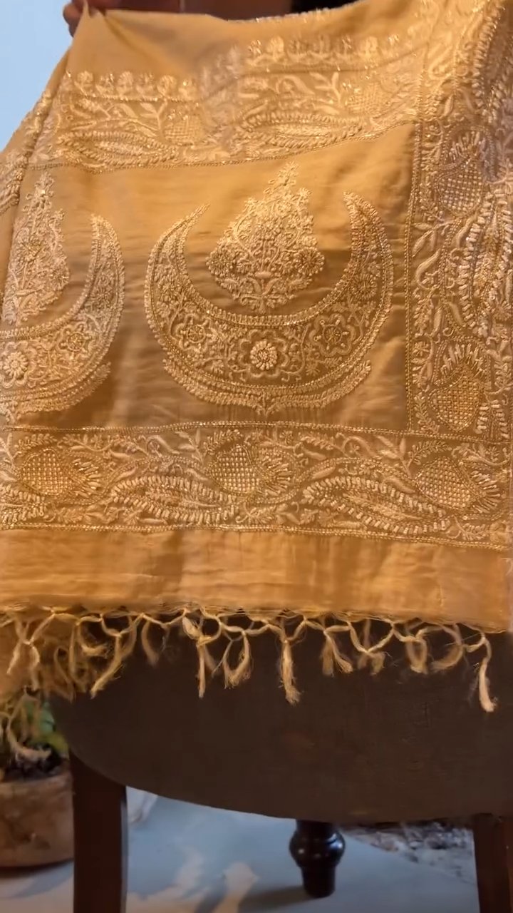 Tissue Silk Fine Chikankari Chand Boota Dupatta