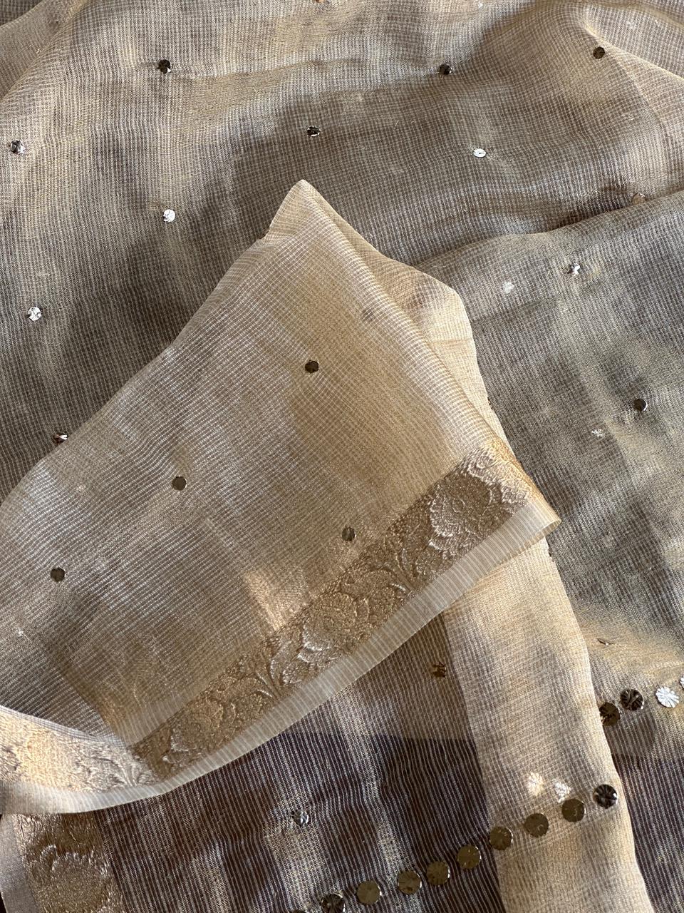 Tissue Silk Mukaish Kamdani Dupatta