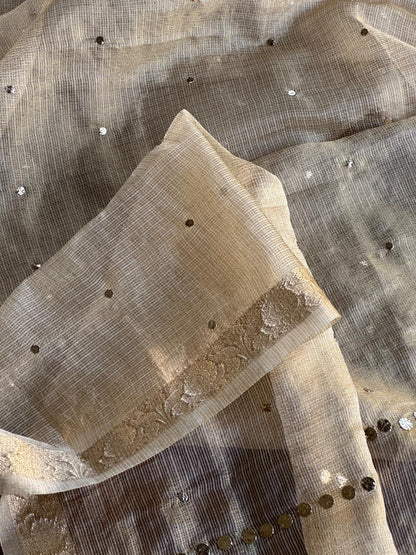 Tissue Silk Mukaish Kamdani Dupatta