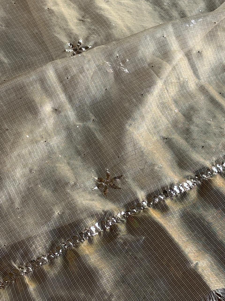 Tissue Silk Mukaish Kamdani Dupatta