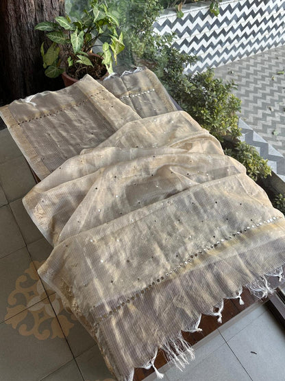 Tissue Silk Mukaish Kamdani Dupatta