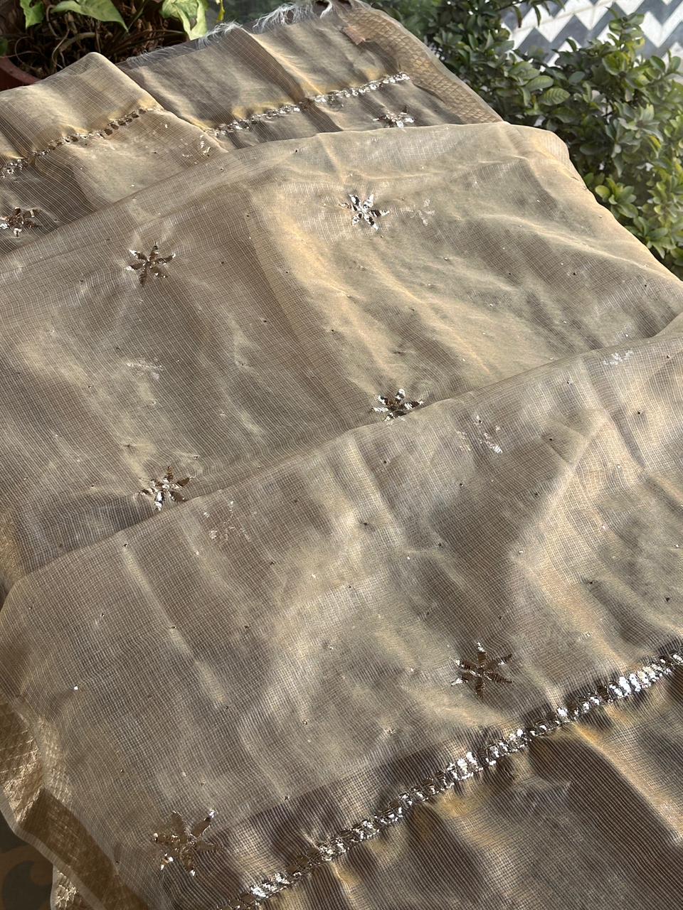 Tissue Silk Mukaish Kamdani Dupatta