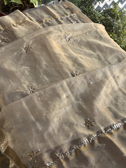 Tissue Silk Mukaish Kamdani Dupatta