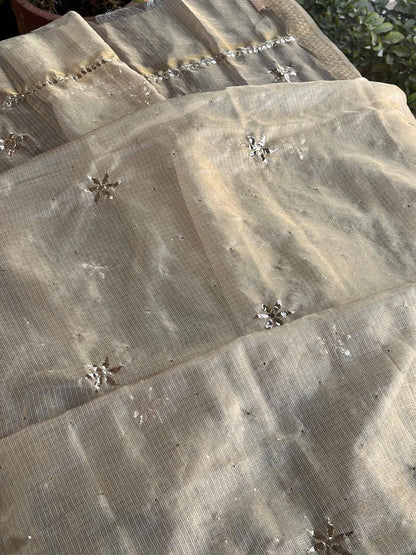 Tissue Silk Mukaish Kamdani Dupatta