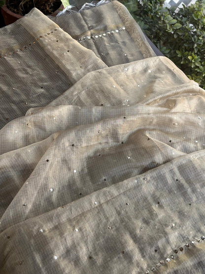 Tissue Silk Mukaish Kamdani Dupatta