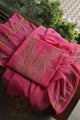 Tulip Pink & Beige Shade Mal Cotton Chikankari Unstitched Kurta Dupatta Fabric With Kamdani