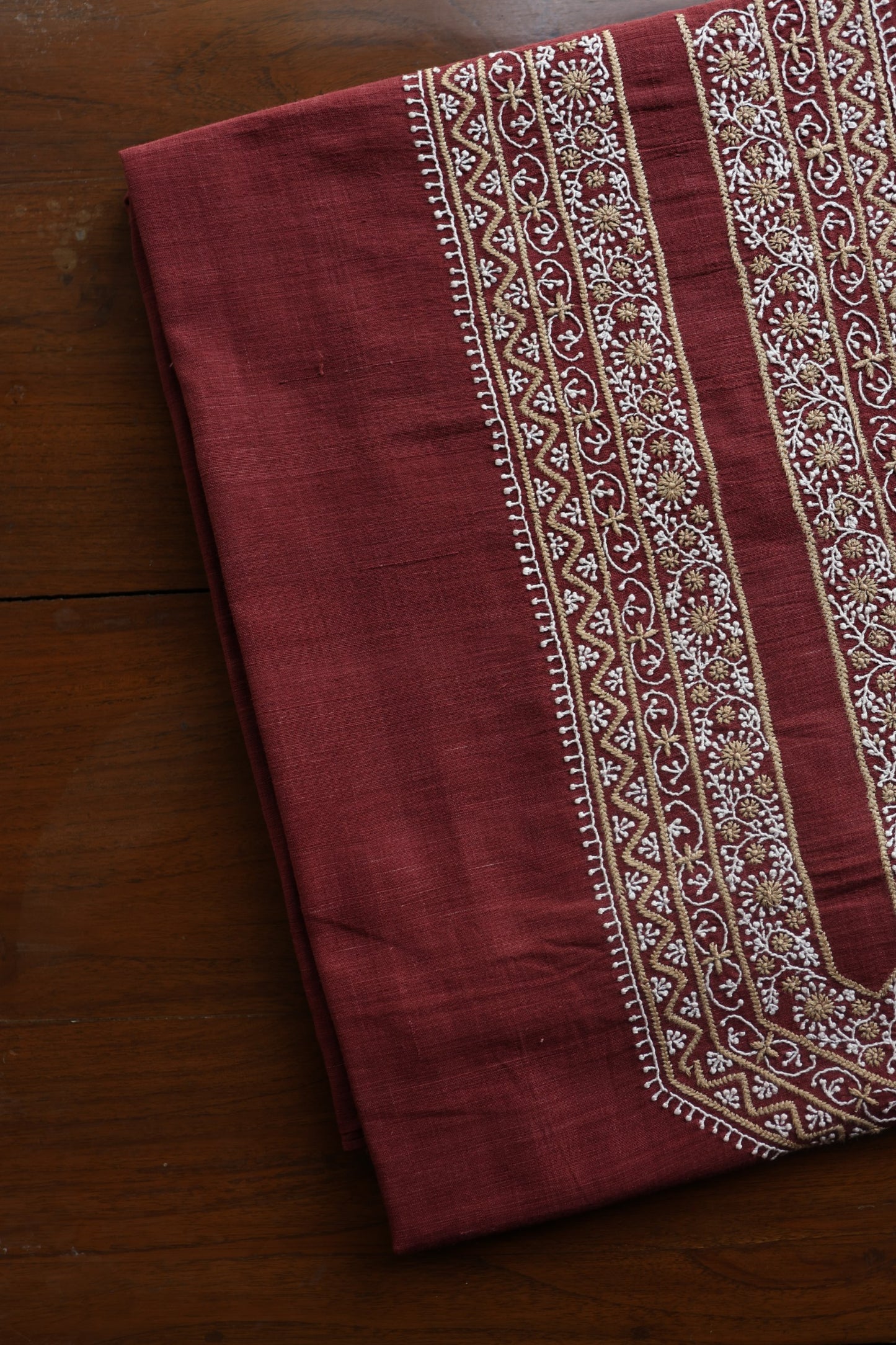 Velvet Maroon Shade Malkha Handspun Khadi Kurtas Unisex Fabric