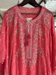 Warm Pink Chiffon Chikankari Kaftan