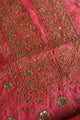 Watermelon Pink Shade Noor Organza Silk Chikankari Unstitched Kurta Dupatta Set