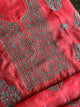 Watermelon Red Shade Noor Organza Silk Chikankari Unstitched Kurta Dupatta Set