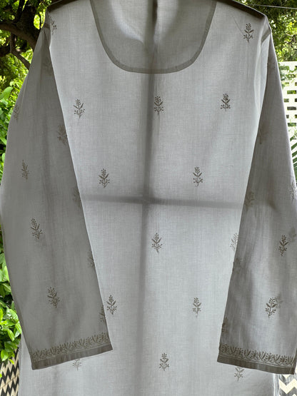 White Allover Chikankari Daraz Cotton Men's Kurta